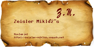 Zeisler Miklós névjegykártya